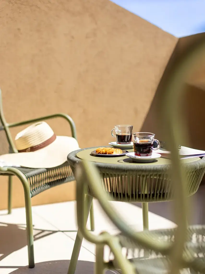 terrasse de la Chambre deluxe Terrasse de l'hôtel 4 étoiles à Porto-vecchio